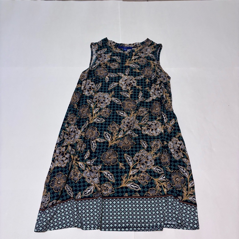 ⭐️ Floral Sleeveless Women’s Dress - Green and Gold